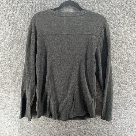 Volcom Shirt Mens Medium Gray Henley Tshirt Long Sleeve Crewneck ThickAztec - Picture 9 of 10